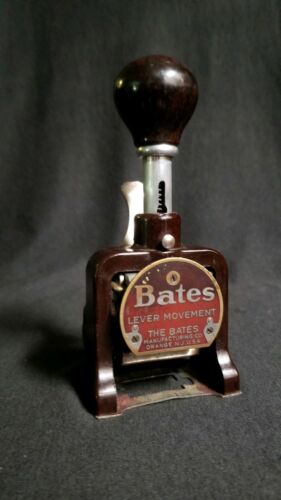 Bates Lever Movement Numbering Machine Serial #R12467