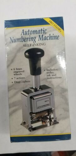 Automatic Numbering Stamp Machine With Ink and Stylus -7 Different Actions, New!