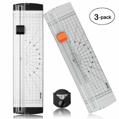 3-Pack A4 Paper Trimmer with Round Corner Side Ruler for Craft Paper Photo Label