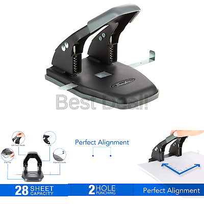 Swingline 2 Hole Punch, Comfort Handle Two Hole Puncher,  28 Sheet Punch Capa...