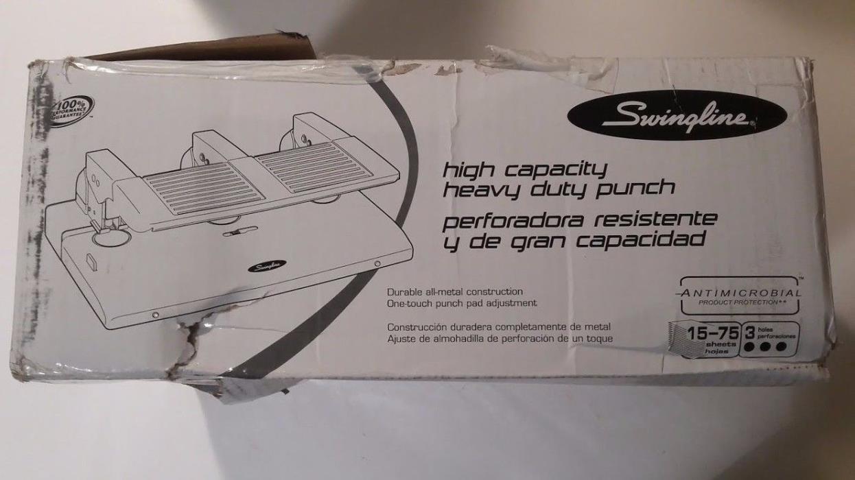 Swingline High Capacity Heavy Duty 3 Hole Punch 74550 Metal Antimicrobial Office