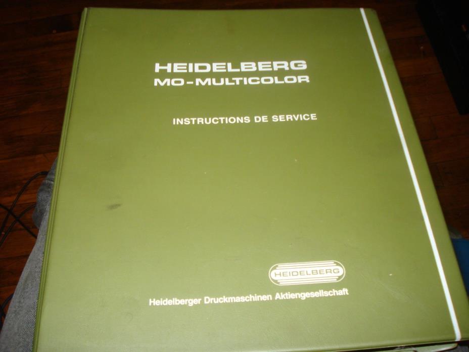 Heidelberg MO Instructions de Service Manual (Original)  00.999.1143