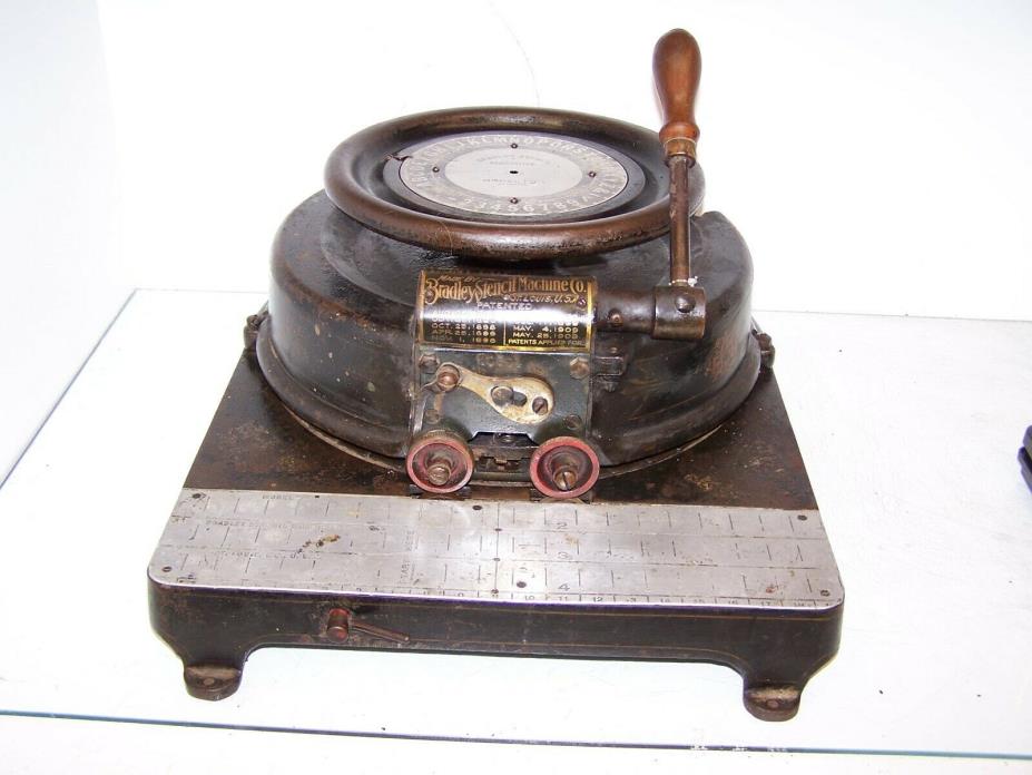Antique Bradley Stencil Machine Model J - Works