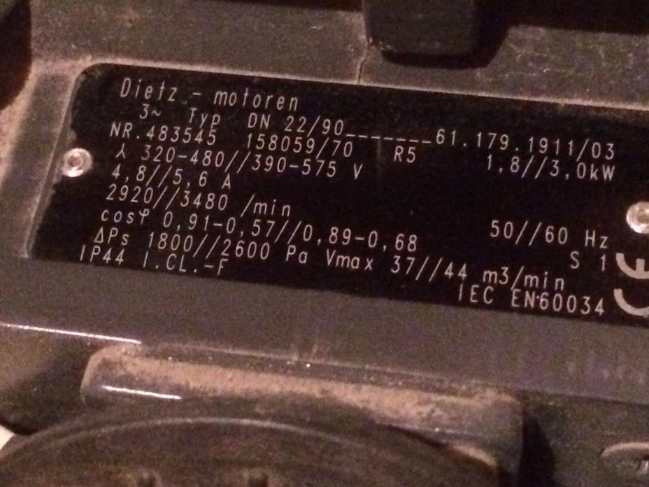 Heidelberg Dietz Evac Blower  HDM# 61.179.1911/03