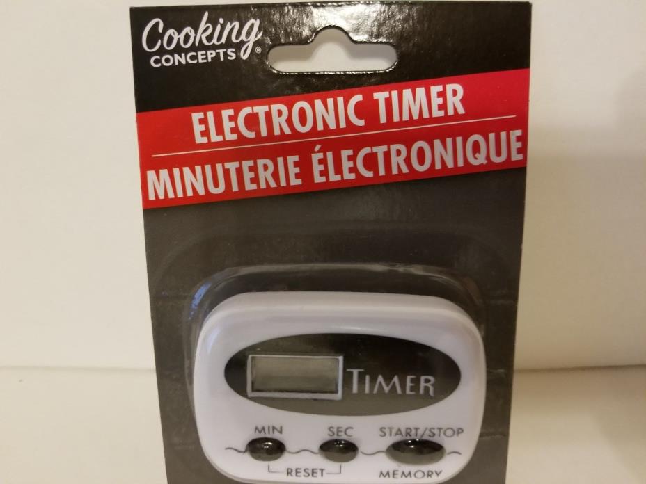 Electronic timer, kitchen timer, work shop timer.  black & white