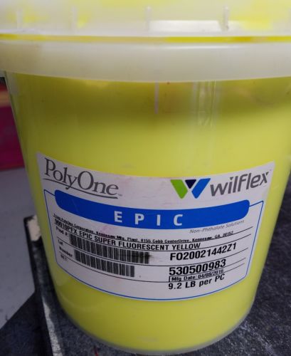 Wilflex poly one ink super fluorescent yellow plastisol ink