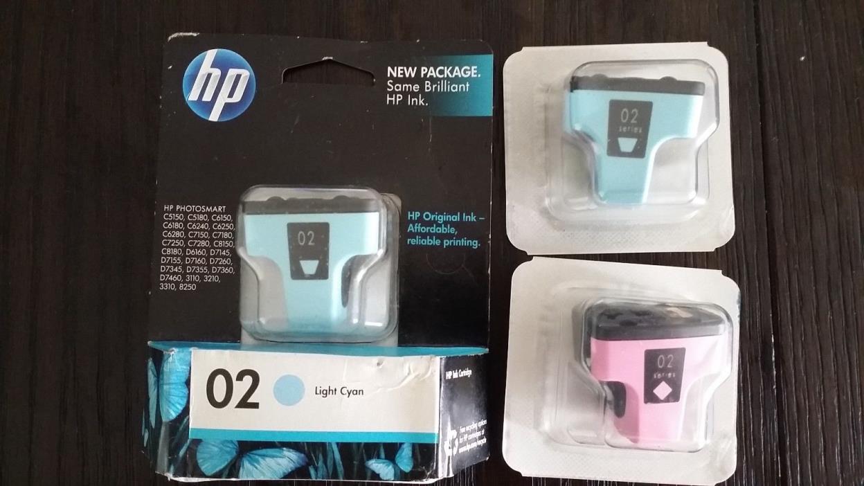 HP 02 INK (LIGHT CYAN ) #C8774WN  ( 3 PACK BUNDLE ) FACTORY SEALED