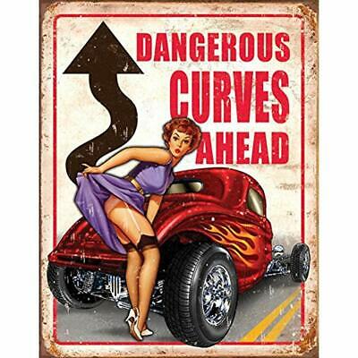 Legends - Dangerous Curves Tin Sign 16" X 12.5", 12x16 Home & Kitchen
