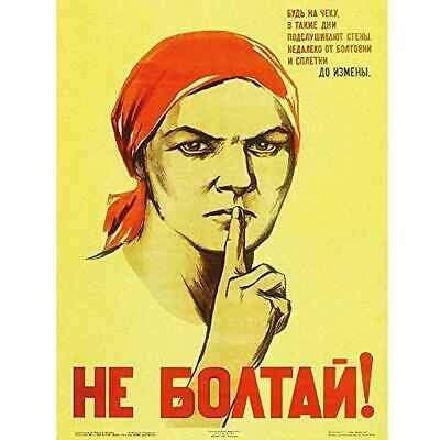 War Propaganda Ww2 Soviet Union Gossip Vintage Retro Advertising Unframed Wall