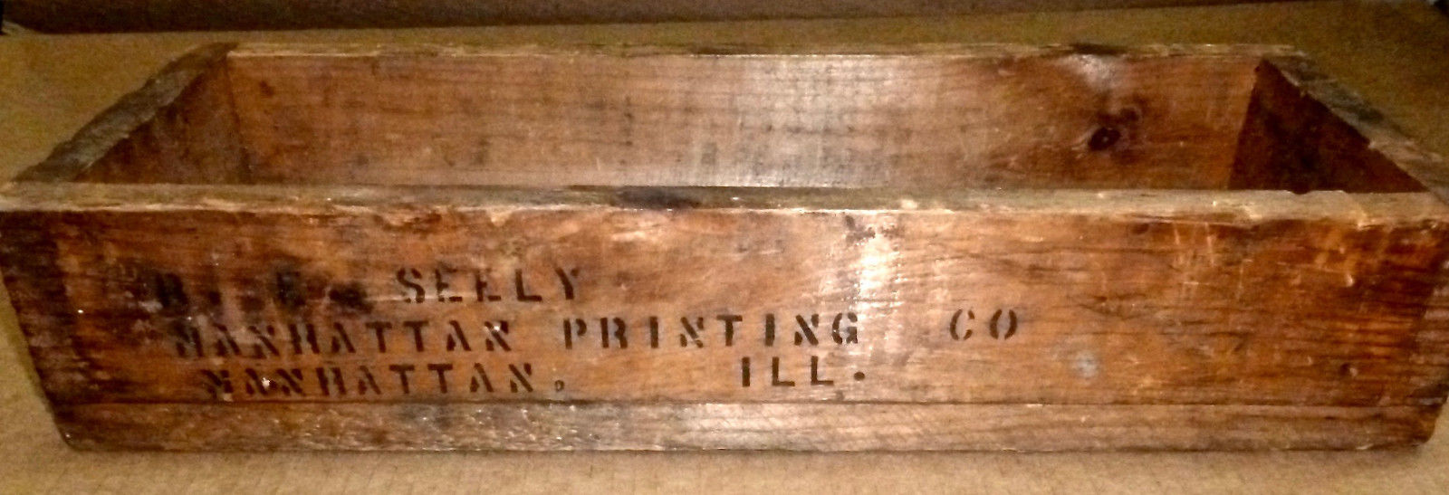 Vintage Heavy Duty Wood Shipping Container Manhattan Printing Co.
