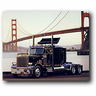 Peterbilt Semi Truck At San Francisco Golden Gate Bridge Big Rig Art Print &