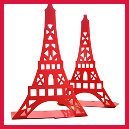 Stylish Modern Paris Eiffel Tower Metal Decorative Bookend Book End Organizer Fo