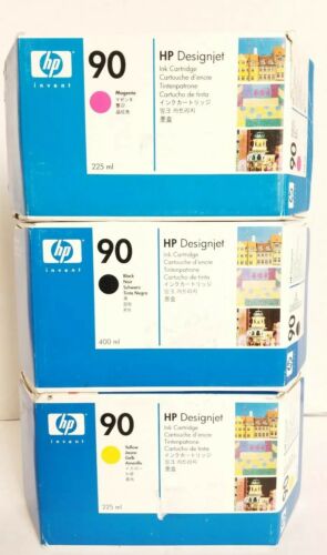 GENUINE HP DJ 4000 SET INK HP 90 C5058A, C5062A, C5064A NEW