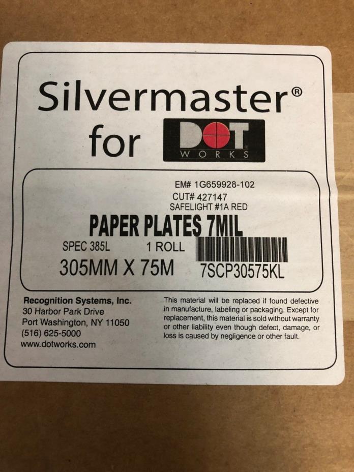 Silvermaster 7Mil Paper Plates 305MM x 75M Brand New