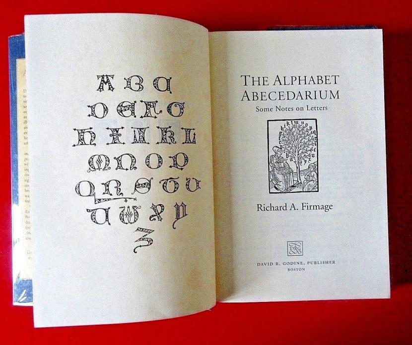 ALPHABET ABECEDARIUM Typography history letter forms  Firmage 1st ed DJ book
