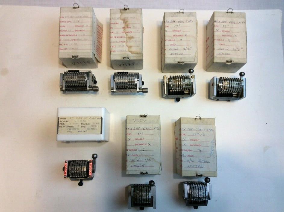 Lot of 7 Roberts Numbering Machines    NEW     FREE SHIPPING