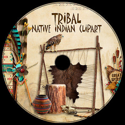 Tribal Native Indian .png & vector 280+ best clip art ROYALTY-FREE DVD