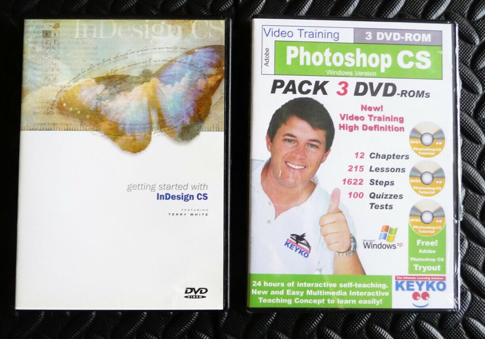 2  ADOBE PHOTOSHOP CS2  Training DVDs Getting Started, plus Pack 3 tutorial