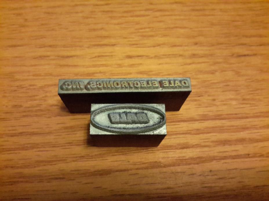 Vintage Printing Letterpress Printers Block Dale Electronics Inc