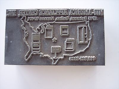 Vintage Advertising Salins Kansas Printing Printers Letterpress Block