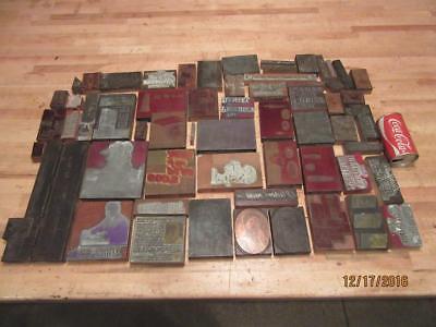 59 Vintage Antique Wood Printing Press Print Blocks Lead Copper Pictures Books +