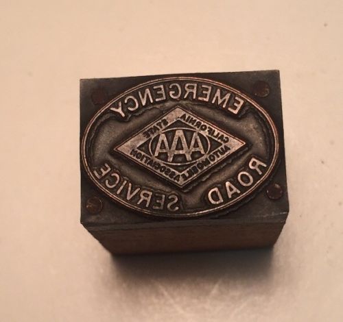 vintage printer Wood Metal Print Block Letterpress Type Of AAA Service Logo