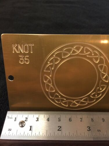 CELTIC KNOT 3” X 5” MASTER TEMPLATE BRASS ENGRAVING PLATE FOR NEW HERMES TRAY !