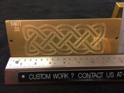 CELTIC KNOT 3” X 8” MASTER TEMPLATE BRASS ENGRAVING PLATE FOR NEW HERMES TRAY !