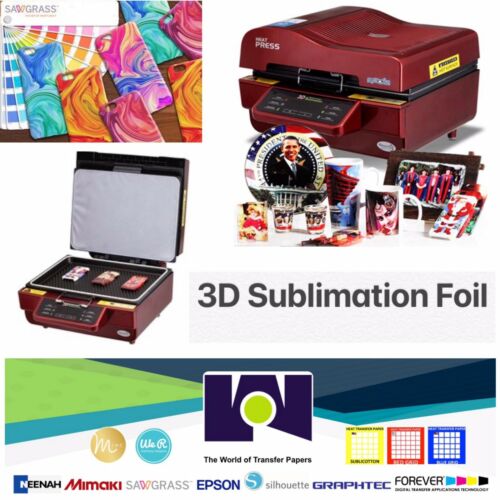US 8.5”x11” Size 3D Sublimation Transfer Film / Foil 50 Sheets FREE SHIPPING