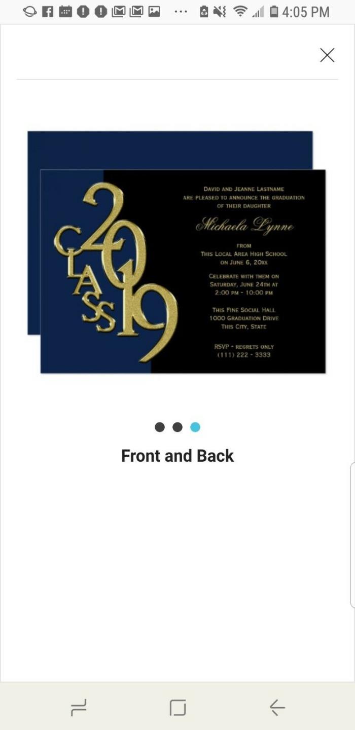 2019 Customized Graduation Announcements/Special Occasion ($75.00 for 50 Announ)