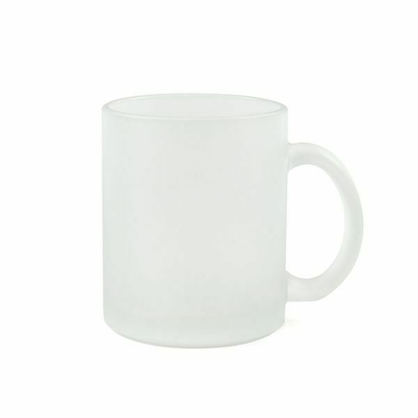 11 oz. Frosted Glass Mug with Handle - For Sublimation Heat Press - Qty 10 pcs.