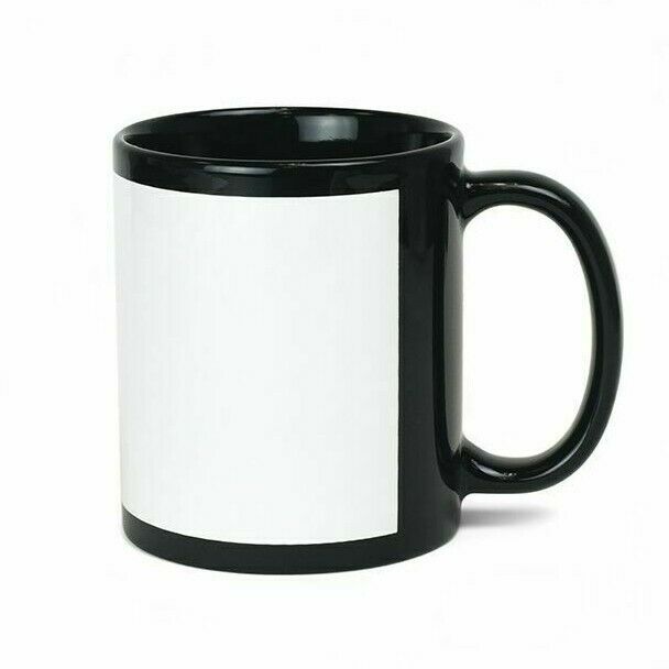 Sublimation Ceramic 11 oz. Black Mug with White Printable Area (12 pcs.)