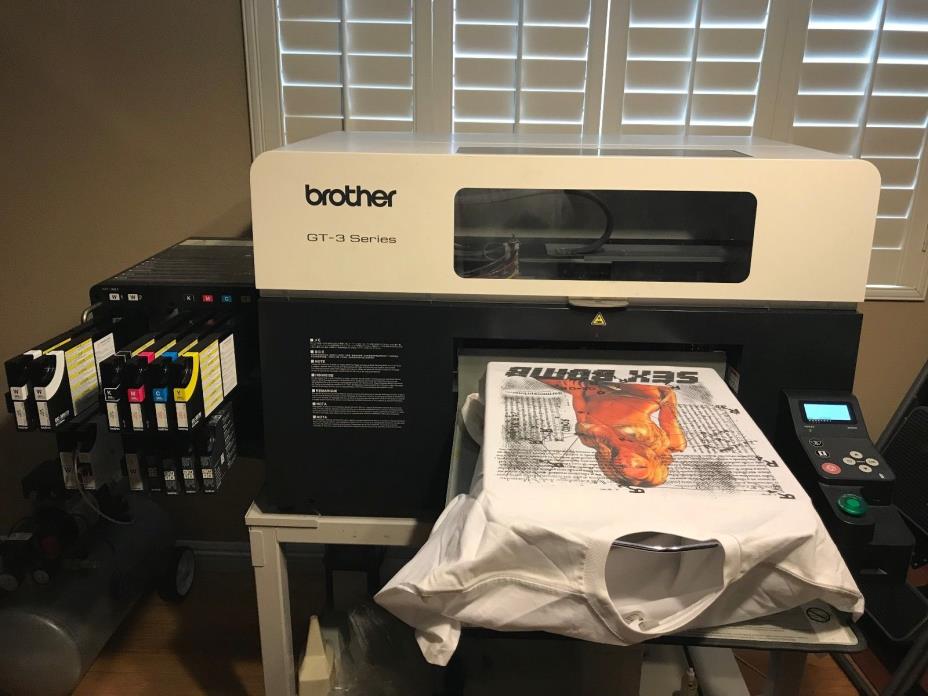 brother GT3 361 series with heat press and pretreat  mark 111 and Ricoma 1502