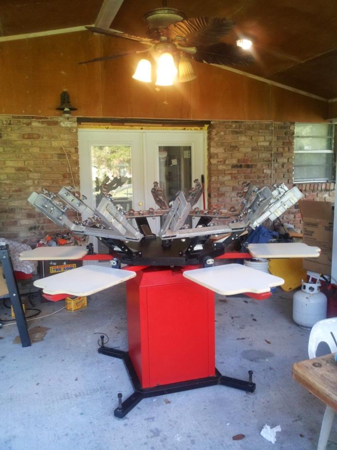 6x6 Station Screen Printing Press with Flash Dryer & Exposure Unit