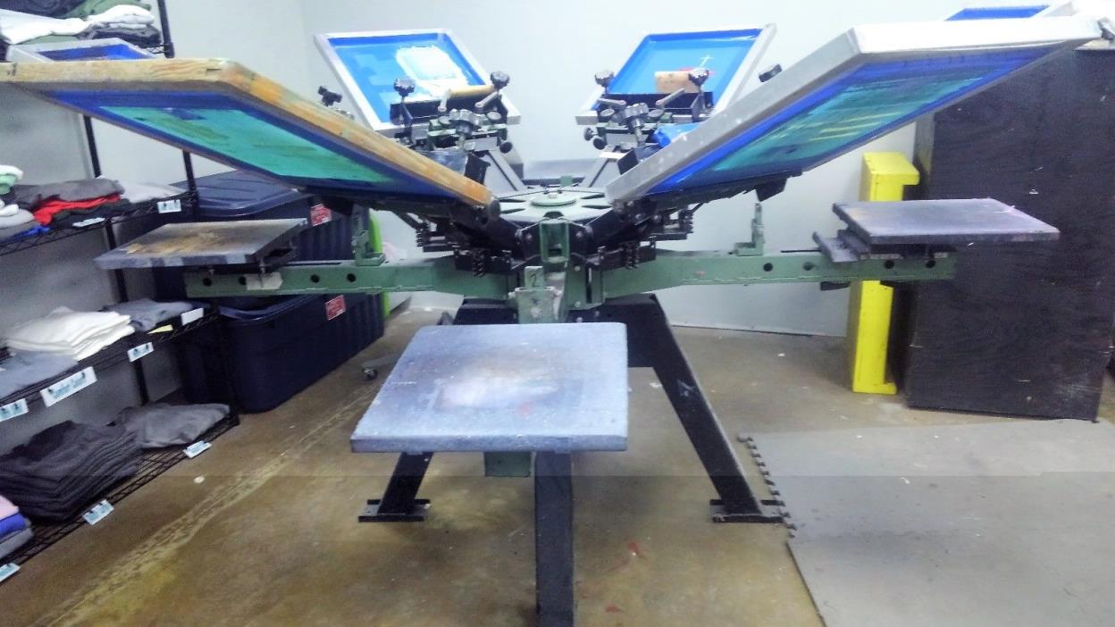 Vastex V-2000 Super Heavy Duty Screen Printing Press 6 Station