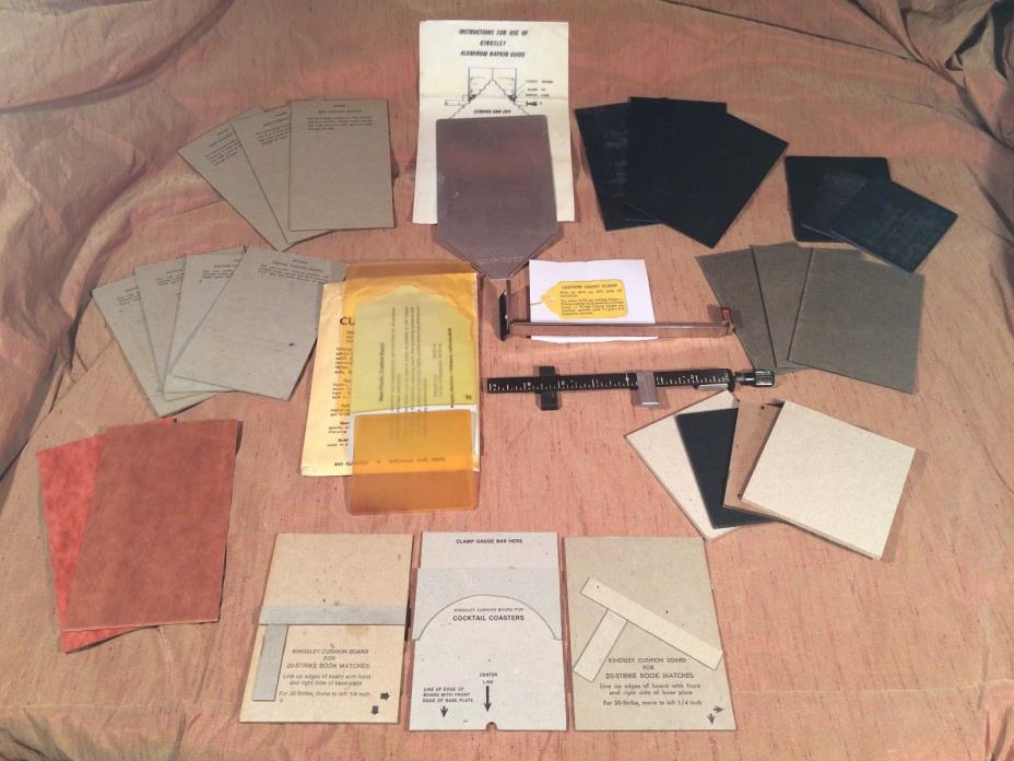 KINGSLEY MACHINE NAPKIN GUIDE LEATHER CLAMP CUSHION BOARDS GUAGE BAR  +MORE