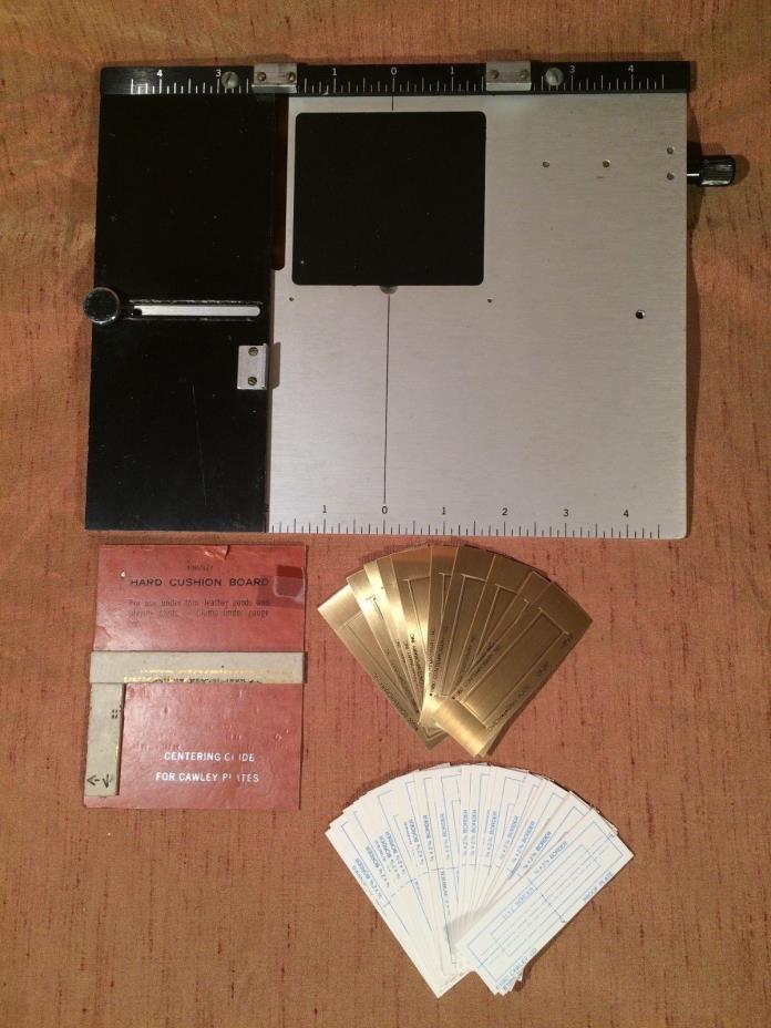 KINGSLEY FOIL MACHINE 8 X 10 BASE PLATE W/ CAWLEY BOARD, 10 PLATES & 20 PROOFS