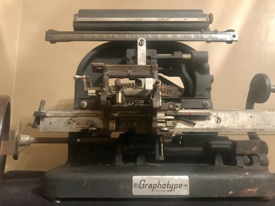 Addressograph Multigraph Graphotype Model 6183 Metal Tag plate Embossing Machine