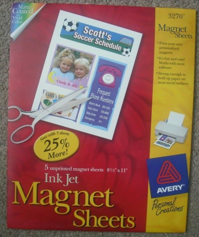 NEW Avery 3270 Magnet sheets 5 sheets 8 1/2