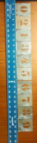 VTG METAL TIN STENCIL LOT NUMBERS COLLAGE ART