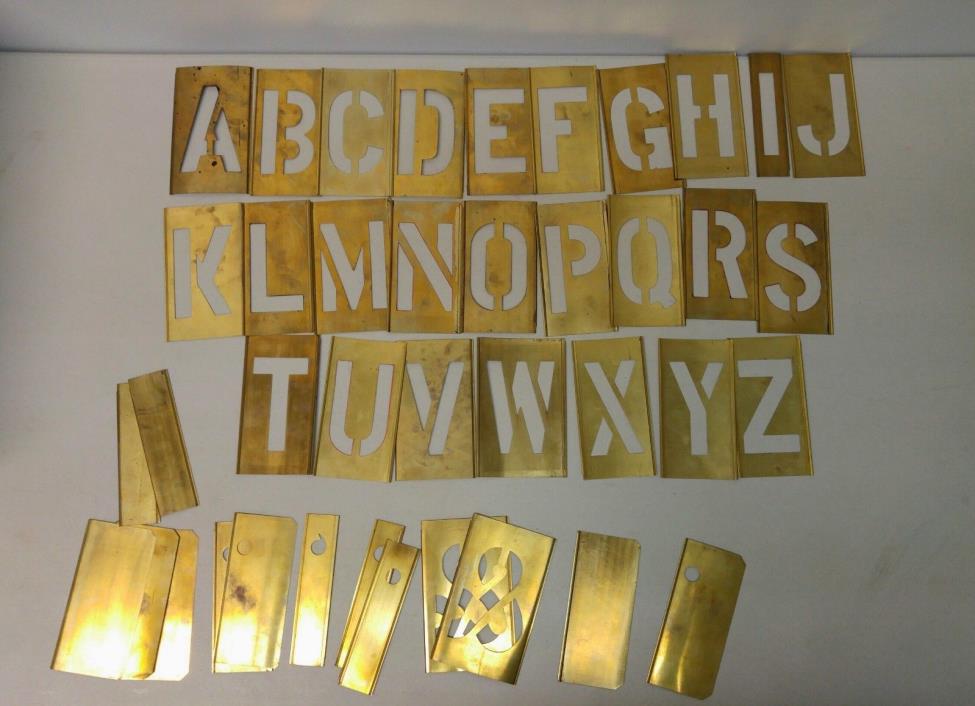 Vintage Reese's Adjustable Brass Stencils - Letters & Symbols - 4