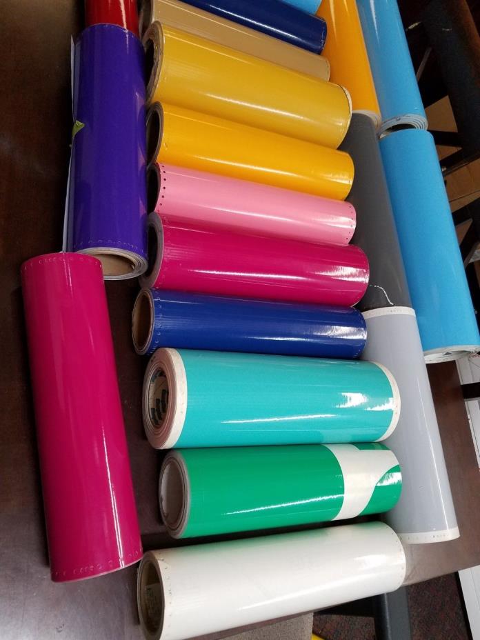 Signmaker Vinyl Lot - 21 Partial And Full Rolls, All popular colors