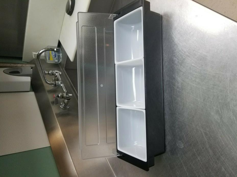 2 Pack Bar Top Food & Condiment Dispenser, 3 Tray Garnish Server Station