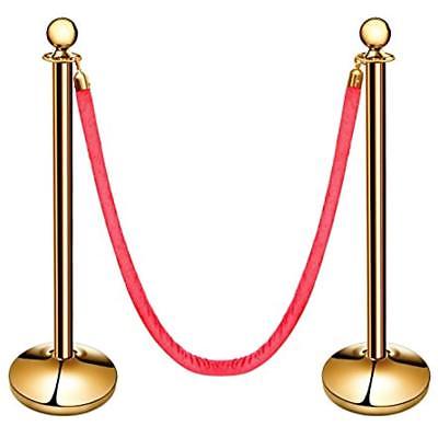 New Star Foodservice 54736 Round Top Brass Plated Stanchions, Set Of 2 Posts 1