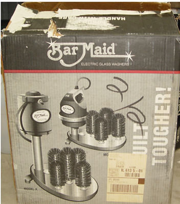 Bar Maid Electric Bar Glass Washer Model A200 Upright 5 Brush 1/3 HP
