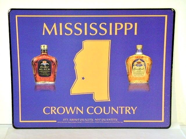 Crown Royal Purple Bar Mat Place/Change Mat Mississippi Crown Country NOS