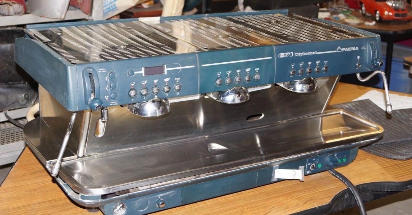 FAEMA E91 3 Group Commercial Espresso Cappuccino Machine 220 v Untested- CHEAP!