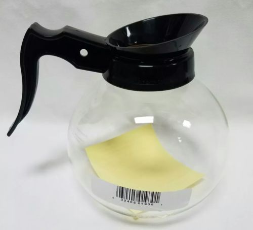 Wilbur Curtis Commercial Glass Coffee Pot Decanter/Carafe, 64 oz, Black NEW