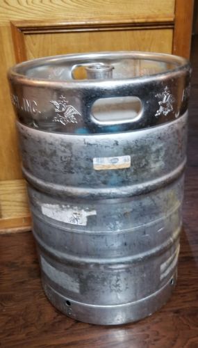 Anheuser Busch Empty 1/2 Barrel Stainless Steel Beer Keg Brewing Table Base