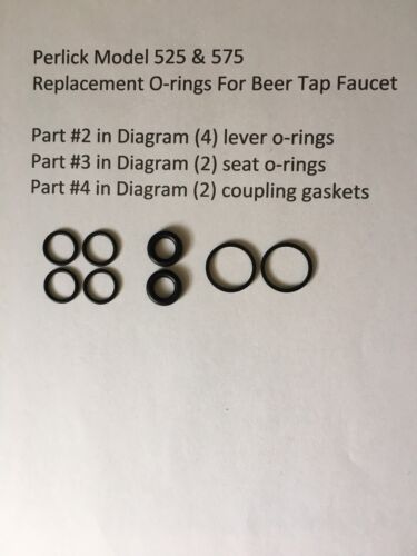 (8) Beer Tap O-rings for Perlick 525 & 575 Faucet, Homebrew, 2 Faucet Rebuilds
